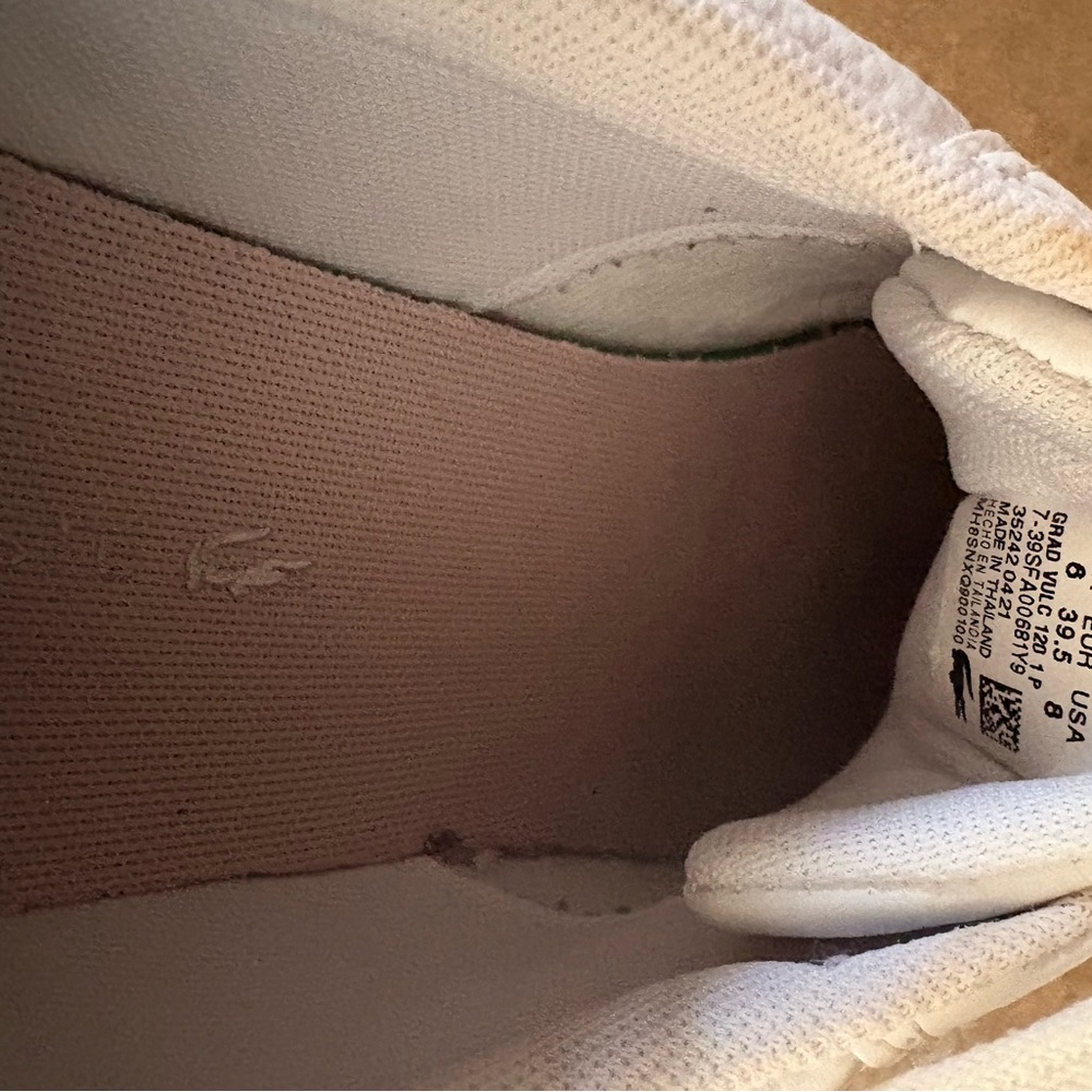 Lacoste White Sneakers with Light Pink Accents - Picture 6 of 7